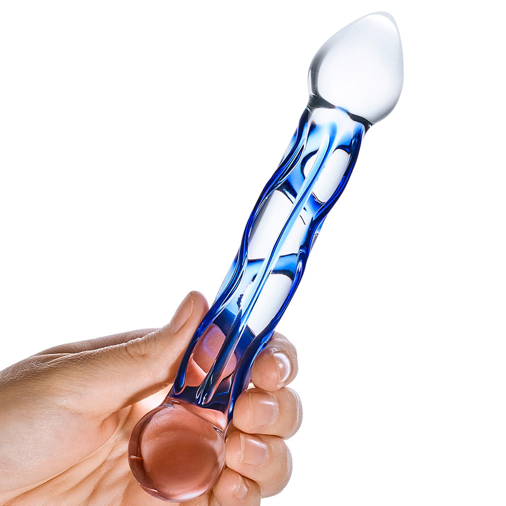 gläs 6.5 Inch Full Tip Textured Glass Dildo Dildo Sex Toys > Pyrex Glass Dildos - Tophatter Daily Deals